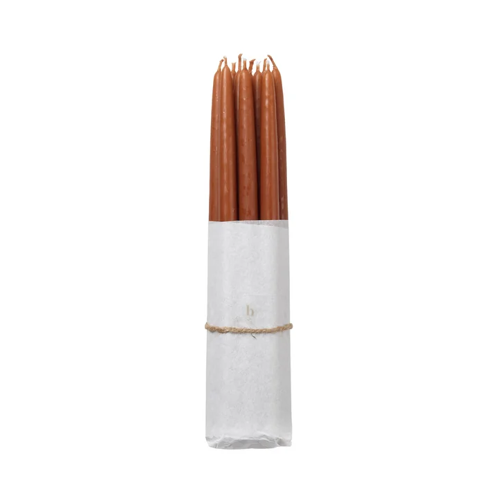 Tapers Getauchte Spitzkerzen, Ø 1,2 cm, terracotta (10er Set) von Broste Copenhagen