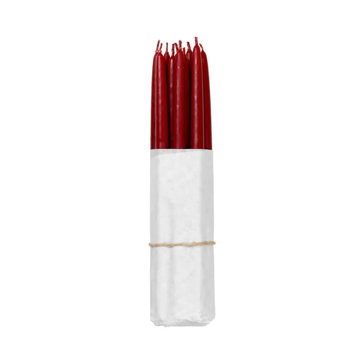 Tapers Getauchte Spitzkerzen, Ø 1,2 cm, burgundy (10er Set) von Broste Copenhagen