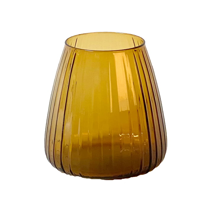 Dim Stripe Vase small von XLBoom in der Ausführung amber
