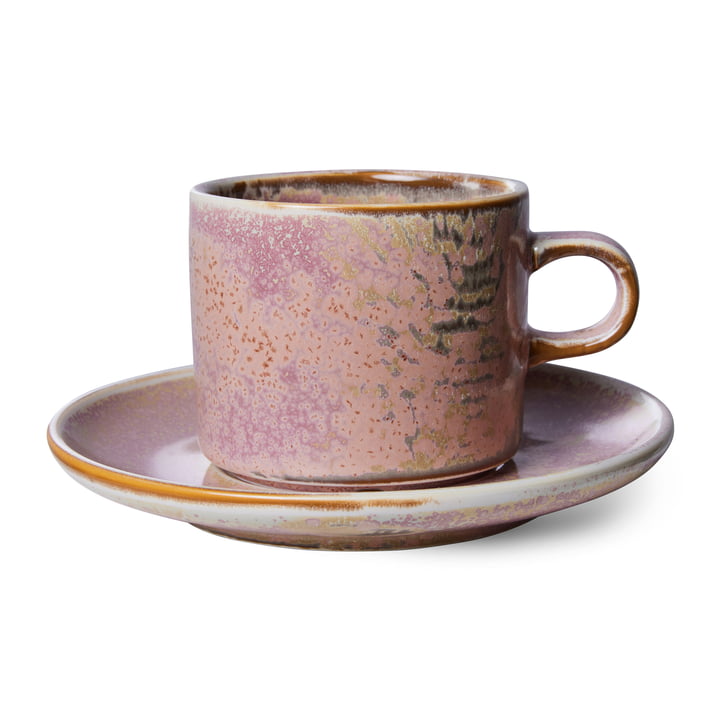 Chef Ceramics Tasse mit Untertasse, 220 ml, rustic pink von HKliving