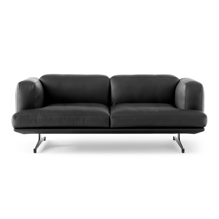 Inland Sofa AV22, 2-Sitzer, Gestell schwarz / black noble leather von &Tradition