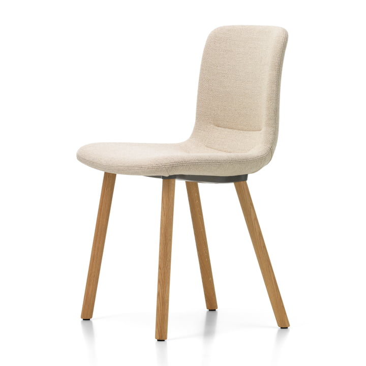 HAL Soft Wood Stuhl von Vitra in der Ausführung Eiche Natur, Dumet elfenbein/melange
