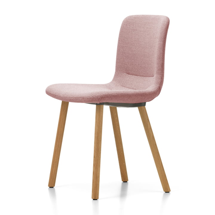 HAL Soft Wood Stuhl von Vitra in der Ausführung Eiche Natur, Dumet zartrosé/beige