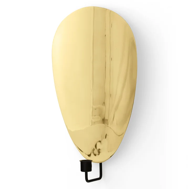 Flambeau Kerzenständer Wand von Audo in der Ausführung schwarz / poliertes messing