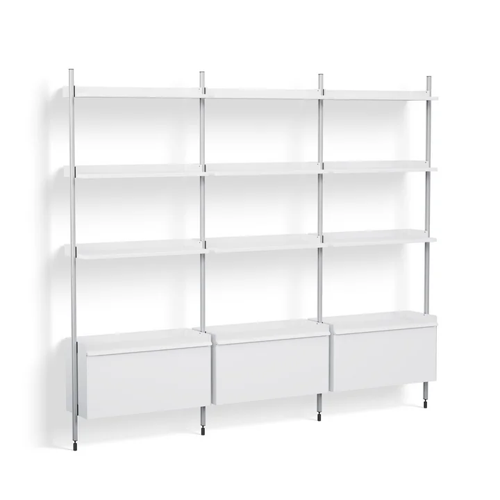Pier System 133, Standregal, H 209 x 242 cm, weiß / Aluminium von HAY