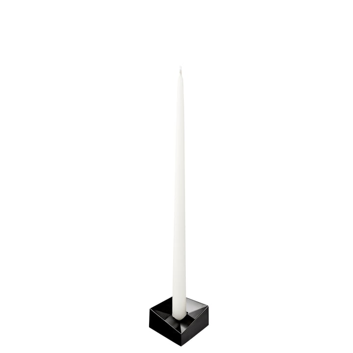 Reflect Kerzenhalter von Stoff Nagel in der Ausführung small, schwarz / chrom