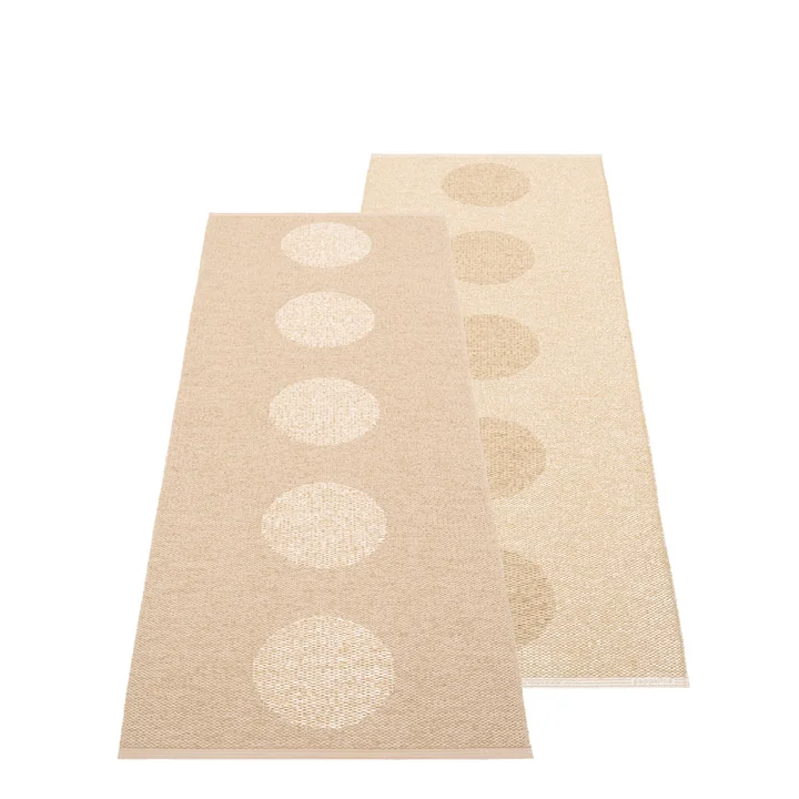 Vera Teppich 2.0, 70 x 200 cm, beige / beige metallic von Pappelina