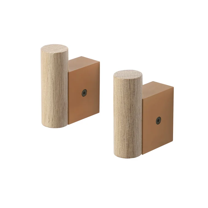 Attach Wandhaken, Eiche / burnt orange (2er-Set) von Muuto