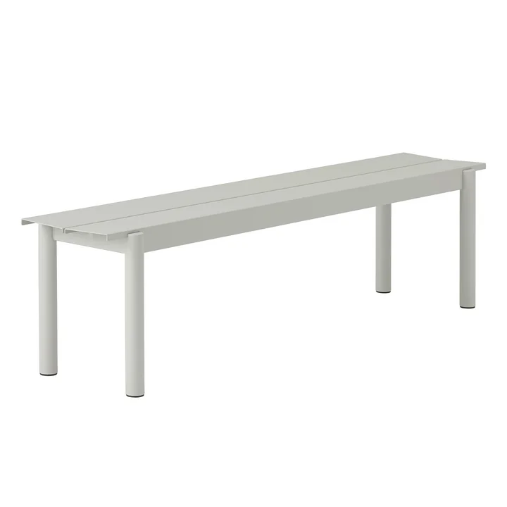 Linear Steel Bank Outdoor, 170 cm, grau von Muuto