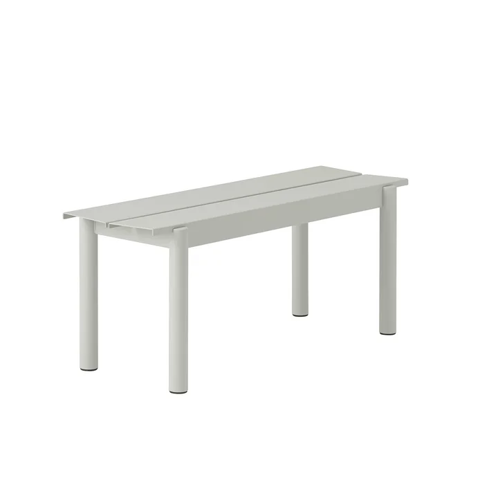 Linear Steel Bank Outdoor, 110 cm, grau von Muuto