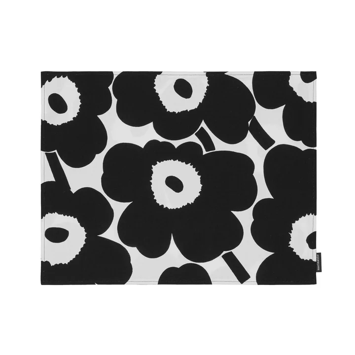 Pieni Unikko Tischset, 31 x 42 cm, schwarz / weiß von Marimekko