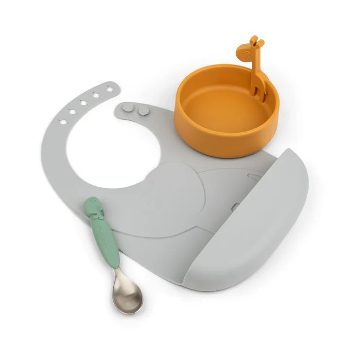 Peekaboo First Meal Geschirr-Set Deer Friends, mehrfarbig von Done by Deer