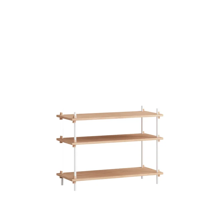 Shelving System Low von Moebe in der Ausführung Eiche geölt / weiß