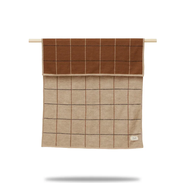 Kids New Squares Decke, ockerbraun kariert von Form & Refine