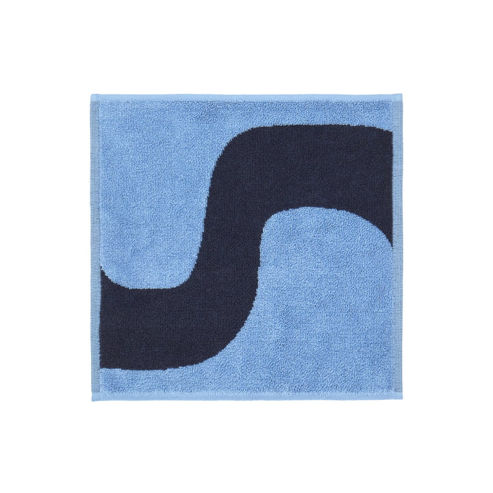 Seireeni Mini-Handtuch 30 x 30 cm, hellblau / dunkelblau von Marimekko