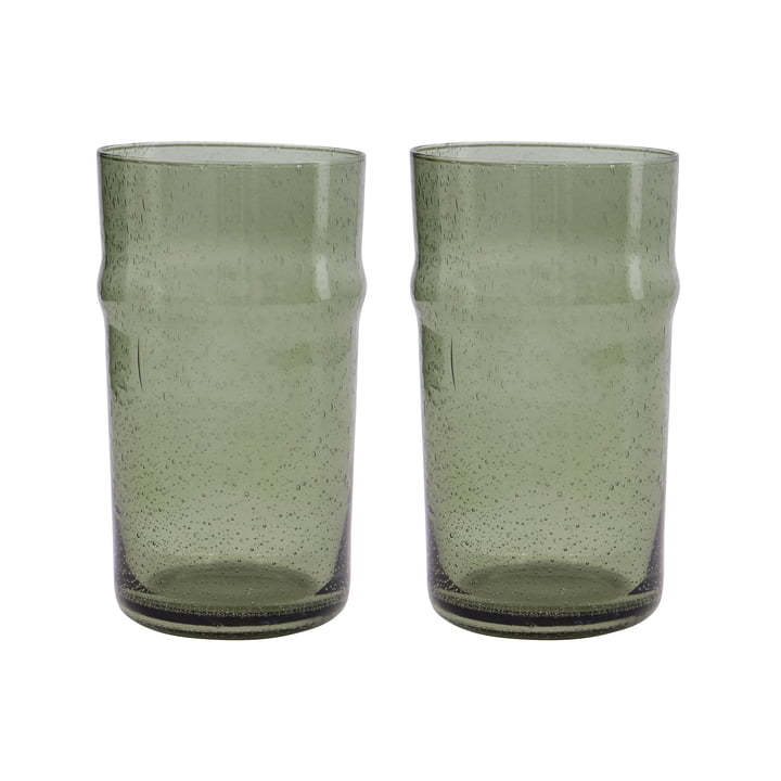 Rain Trinkglas, H 14 cm, grün (2er- Set) von House Doctor