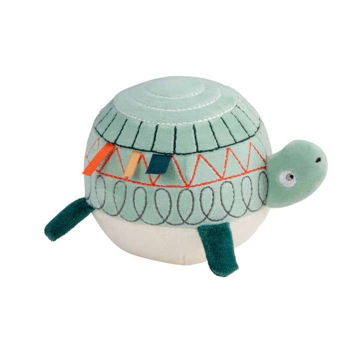 Stoff-Ball mit Glocke Turbo die Schildkröte von Sebra in der Farbe grün