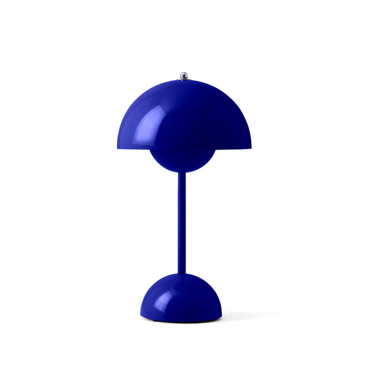 &Tradition - Flowerpot Akku Tischleuchte VP9 mit magnetischem Ladekabel, kobaltblau glänzend