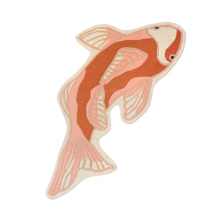 Koi Teppich von Broste Copenhagen in der Ausführung pumkin orange