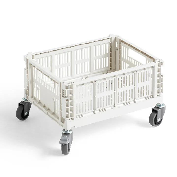 Colour Crate Rollen M, grau, 4er Set von HAY