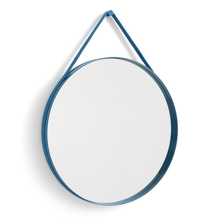Hay - Strap Mirror No. 2 , Ø 70 cm, blau