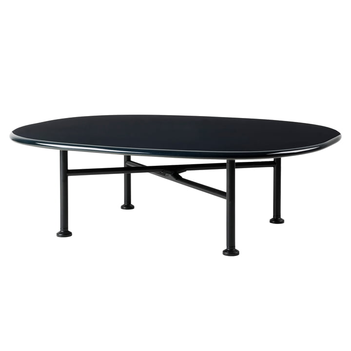Carmel Outdoor Lounge Tisch von Gubi in der Ausführung black semi matt / midnight black