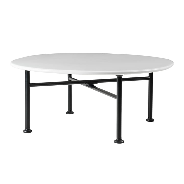 Carmel Outdoor Lounge Tisch von Gubi in der Ausführung black semi matt / clam white