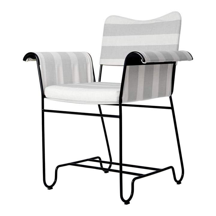 Tropique Outdoor Dining Chair, classic black / Leslie Stripe Limonta von Gubi
