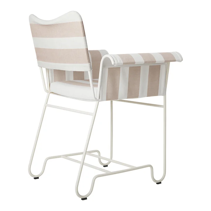 Tropique Outdoor Dining Chair, classic white semi matt / Leslie Stripe Limonta von Gubi