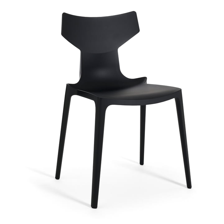 Re-Chair Stuhl, powered by Illy, schwarz matt von Kartell