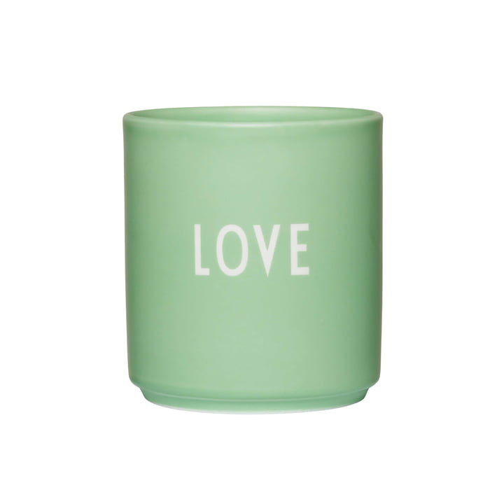 AJ Favourite Porzellan Becher von Design Letters in der Ausführung Love / green bliss