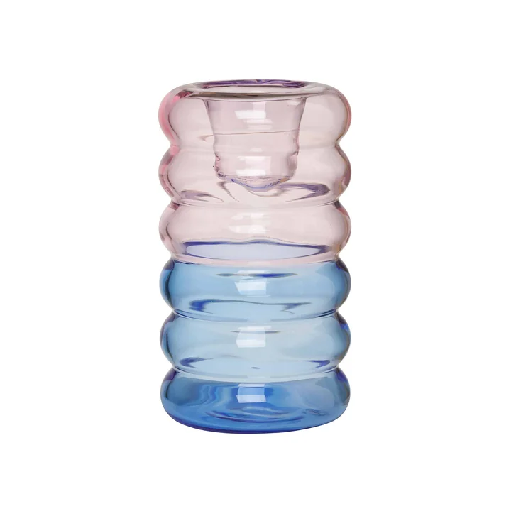 Hoop Kerzenständer von Design Letters in der Ausführung pink / blue