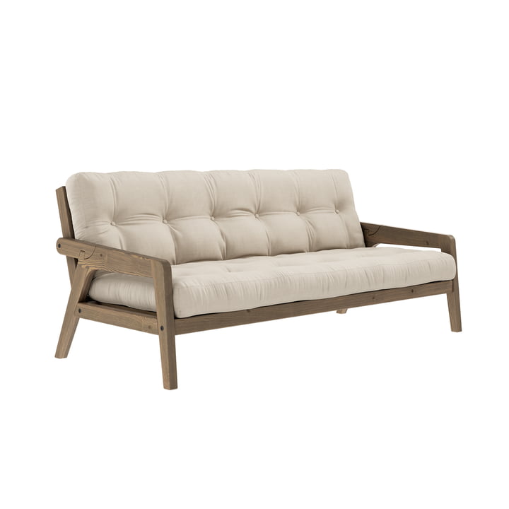Grab Sofa von Karup Design in der Ausführung Kiefer carobbraun / beige (747)