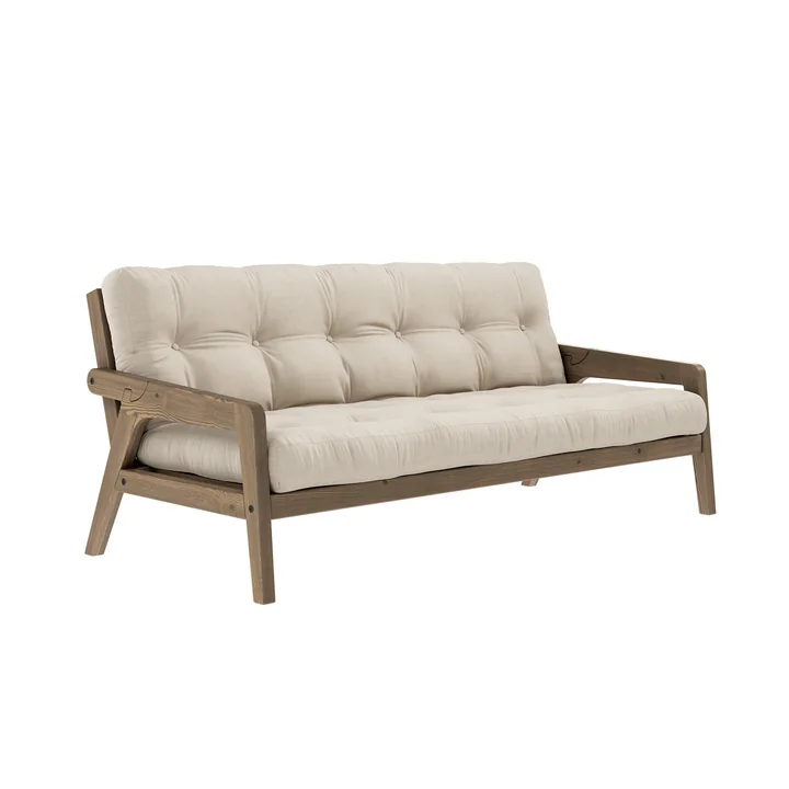 Grab Sofa von Karup Design in der Ausführung Kiefer carobbraun / beige (747)
