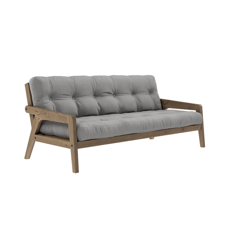 Grab Sofa von Karup Design in der Ausführung Kiefer carobbraun / grau (746)
