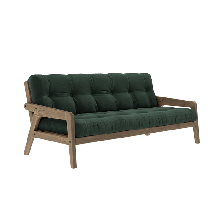 Grab Sofa von Karup Design in der Ausführung Kiefer carobbraun / seegras (512)