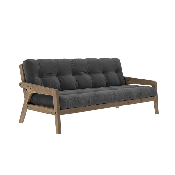 Grab Sofa von Karup Design in der Ausführung Kiefer carobbraun / anthrazit (511)