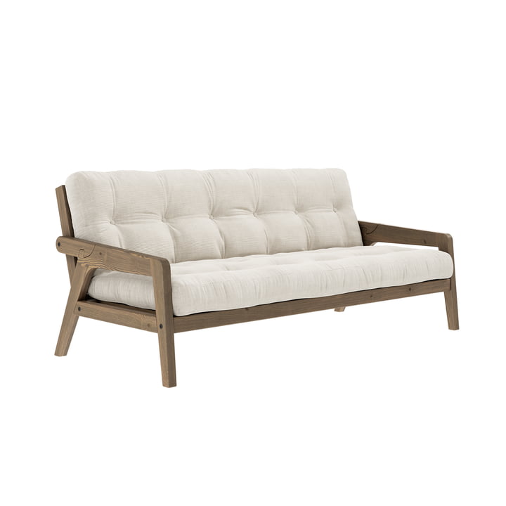 Grab Sofa von Karup Design in der Ausführung Kiefer carobbraun / elfenbein (510)