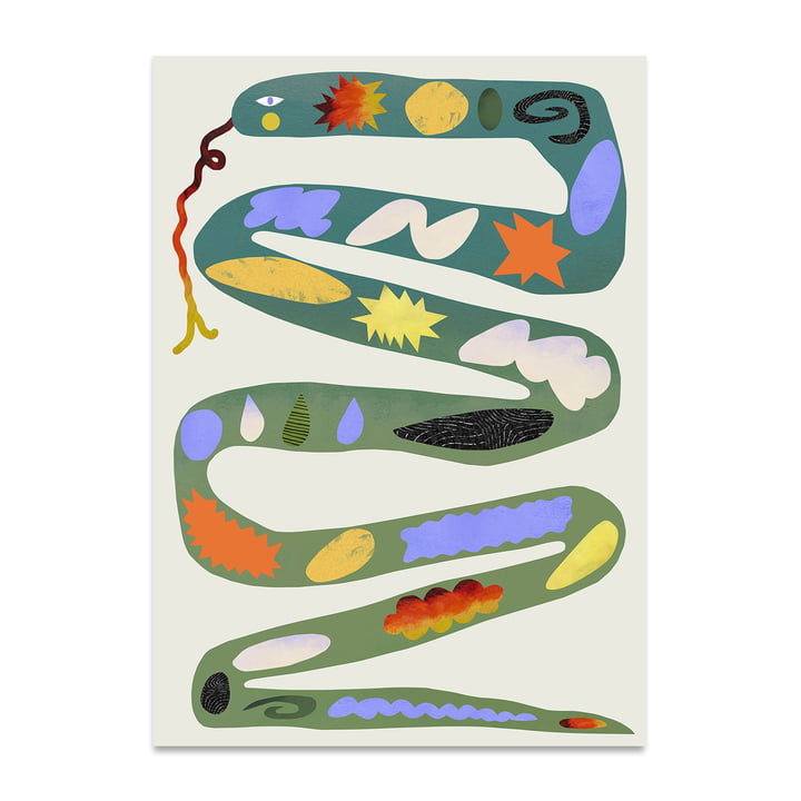 Green Snake Poster, 50 x 70 cm von Paper Collective 