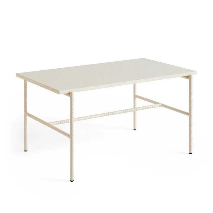 Rebar Beistelltisch rechteckig, Marmor beige / alabaster von HAY
