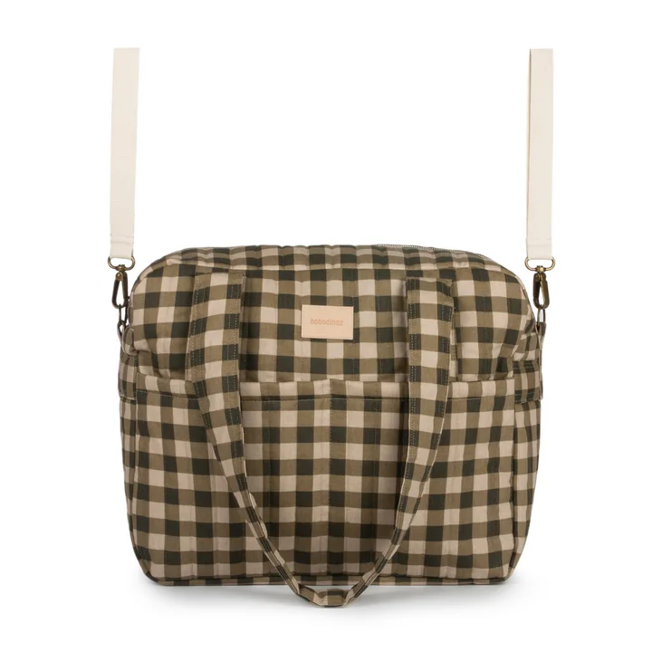 Hyde Park Kinderwagen Tasche, wasserfest, green checks von Nobodinoz