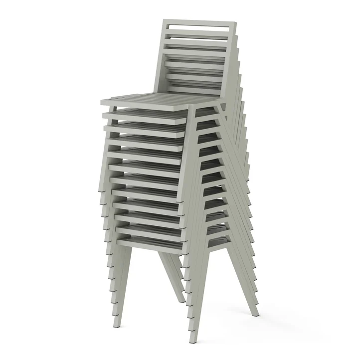 Outdoor Stacking Chair, grau RAL 120 70 05 von NINE