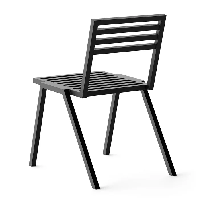 Outdoor Stacking Chair, schwarz RAL 9011 von NINE
