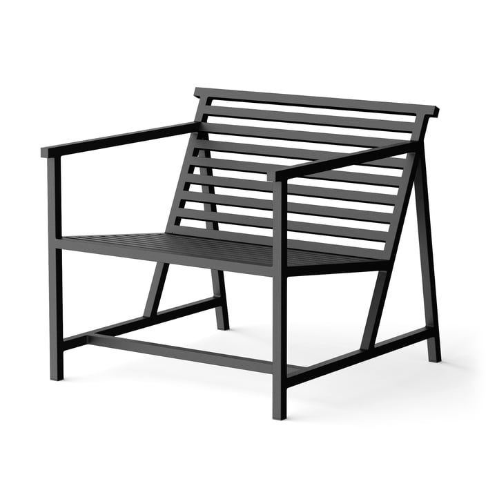 Outdoor Lounge Armchair, schwarz (RAL 9011) von NINE