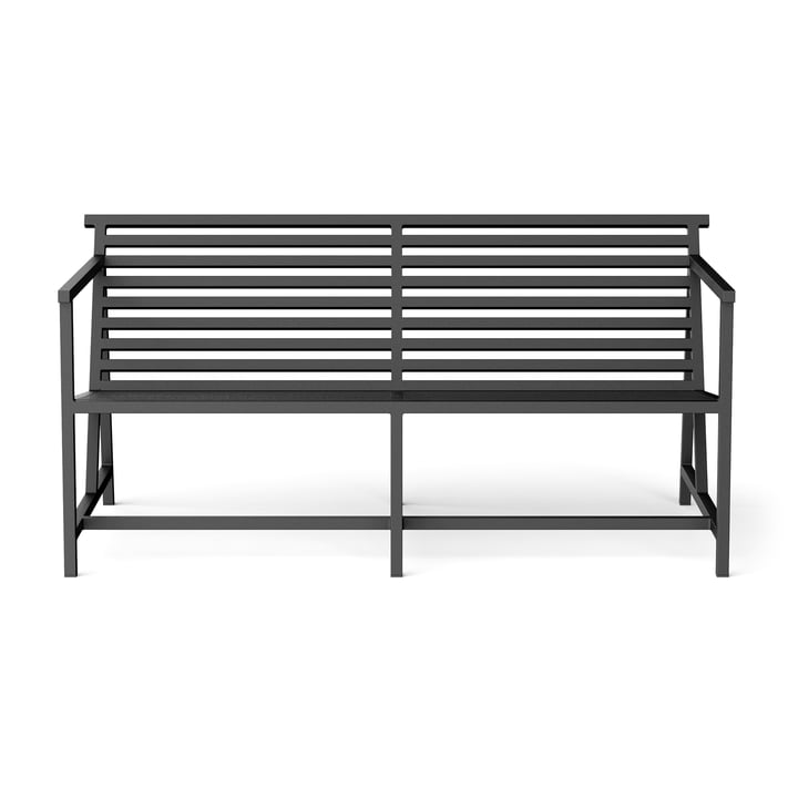 Lounge Gartenbank 145 x 70 cm, schwarz (RAL 9011) von NINE