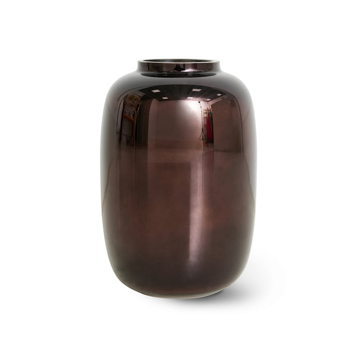 Glas Vase, braun / chrom von HKliving