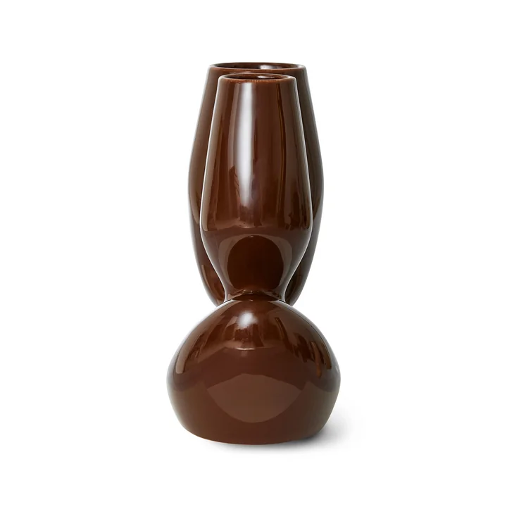 Keramik Vase Organic, L, espresso von HKliving