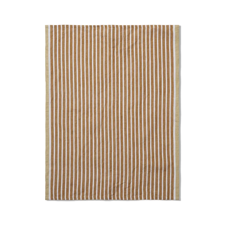 Ferm Living - Hale Geschirrtuch, goldbraun / silberner Farn