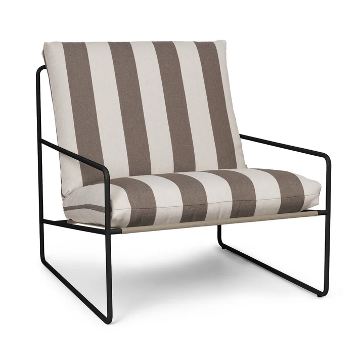 Desert Stripe Outdoor Sessel, schwarz / schokolade von Ferm Living