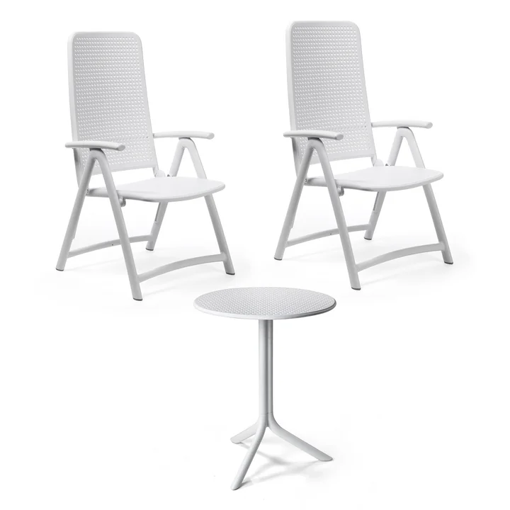 Nardi - Darsena Relax Klappsessel (2x) + Step Tisch, bianco